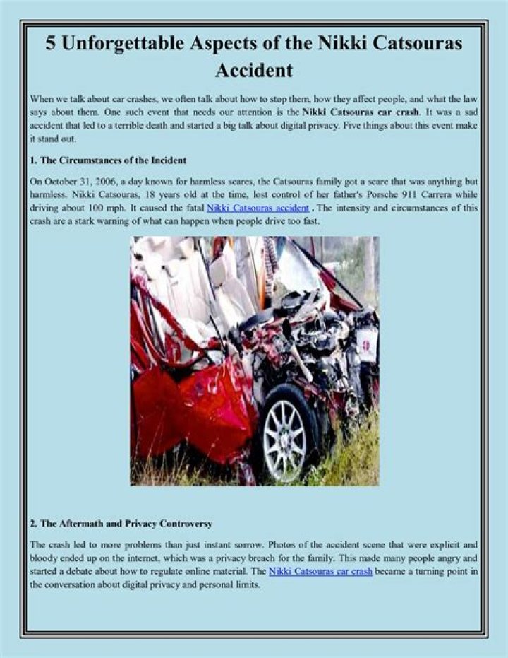 Nikki Catsouras' Fatal Accident Images: A Cautionary Tale